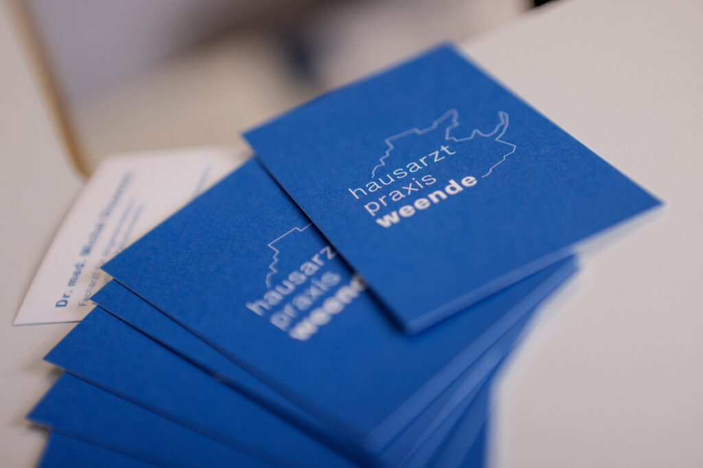 Business cards of the practice